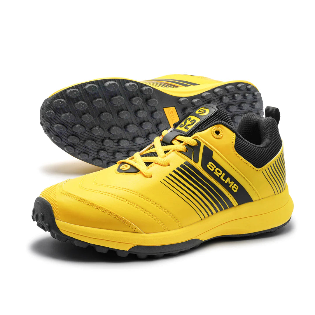 Solm8 S2 Yellow Black Cricket Shoes