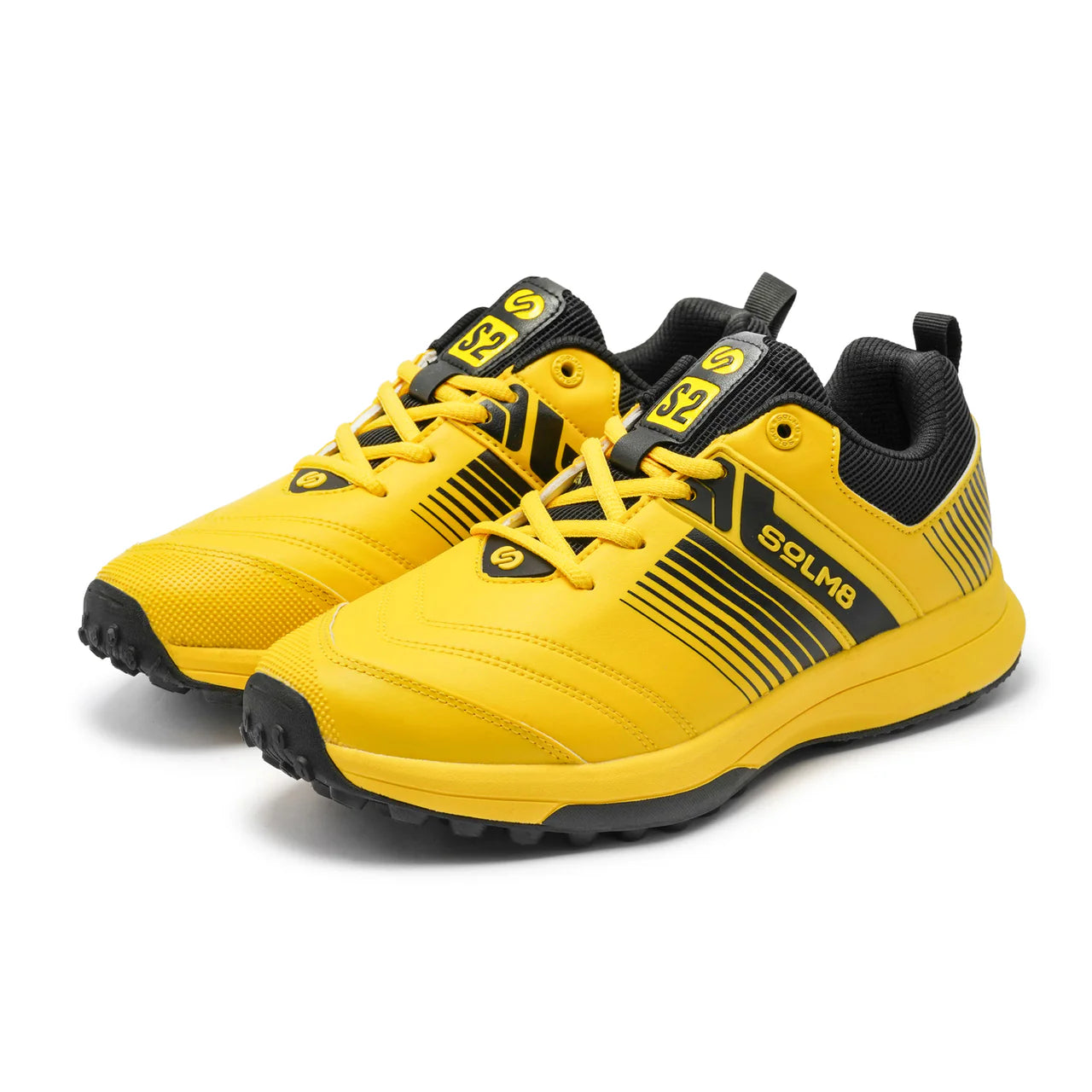Solm8 S2 Yellow Black Cricket Shoes