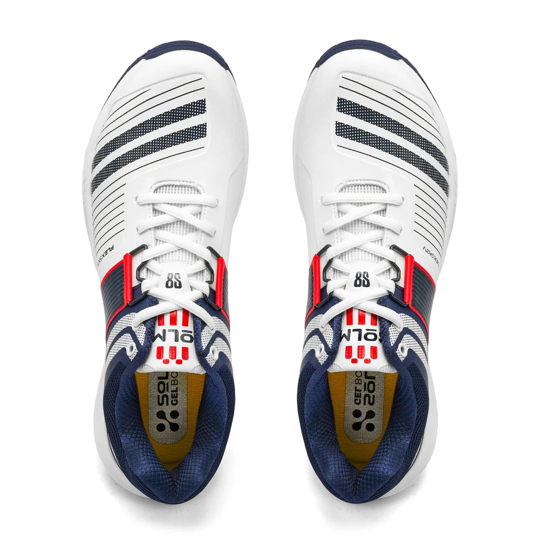 Solm8 S8 White Navy Cricket Shoes