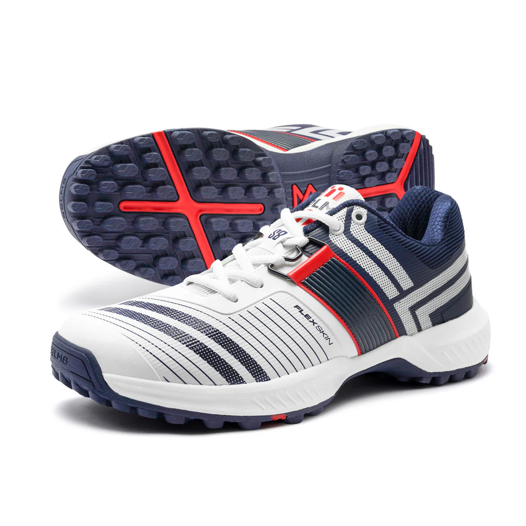 Solm8 S8 White Navy Cricket Shoes